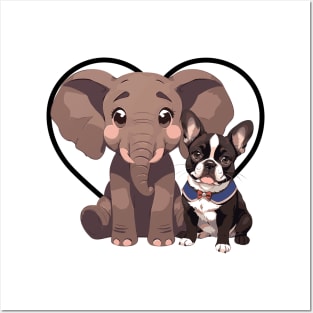 Elephant and Dog Friends Posters and Art